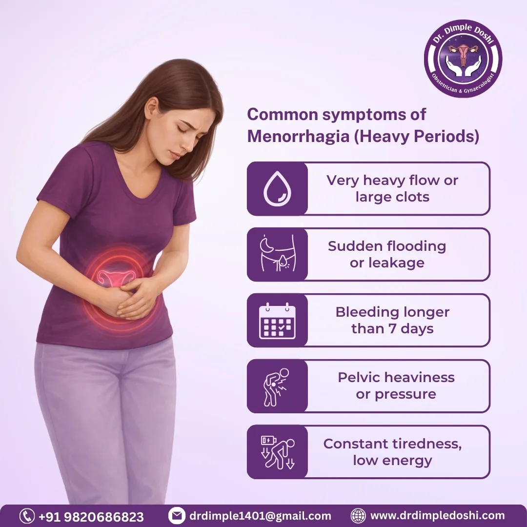 Common symptoms of Menorrhagia (Heavy Periods) in Mumbai