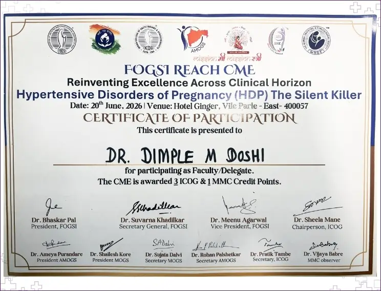 Dr_Dimple_Doshi_FOGSI_REACH_CME_Certificate_20_June_2026 Mumbai